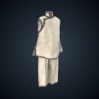 3d model of 1915 - 1925 Chinese American girl's vest and trousers