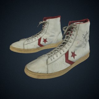 3d model of Sneakers worn by Julius "Dr. J" Erving and inscribed to Doc Stanley