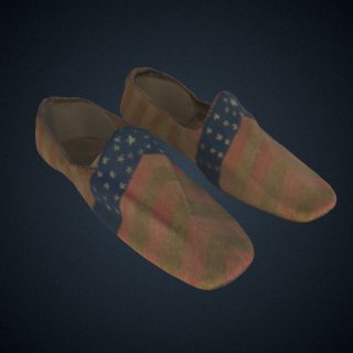 3d model of Pair of stars and stripes slippers attributed to Elizabeth Keckley