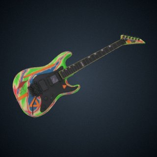 3d model of Guitar with case and strap owned by Vernon Reid
