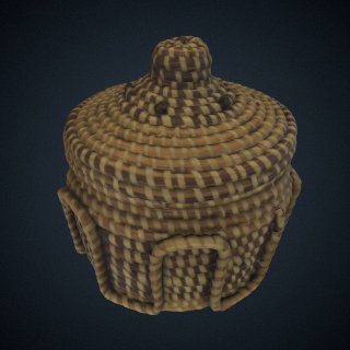 3d model of Coiled sweetgrass basket sewn by Sue Middleton