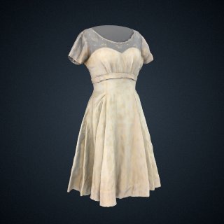 3d model of Minnijean Brown Trickey's 1959 High School Graduation Dress