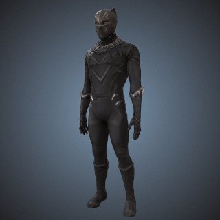 3d model of Costume for Black Panther worn by Chadwick Boseman
