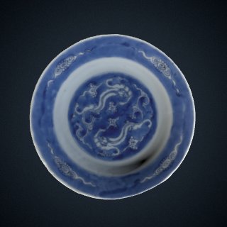 3d model of Dish with dragon design, one of a pair with F1992.8