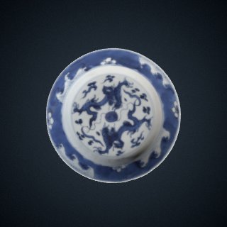 3d model of Dish with dragon design, one of a pair with F1992.5