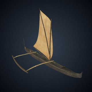 3d model of Queen Kapi’olani’s Wa’a (Outrigger Canoe)