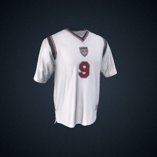 3d model of U.S. National Team Soccer Jersey, worn by Mia Hamm