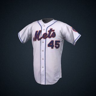 3d model of New York Mets jersey worn by Pedro Martinez